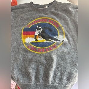 Youth Gray Crewneck Sweatshirt Arapahoe Basin Colorado Retro Graphic